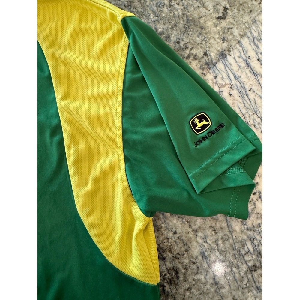 John‎ Deere Branded Green Yellow Golf Polo Shirt Men's Large - Picture 3 of 6